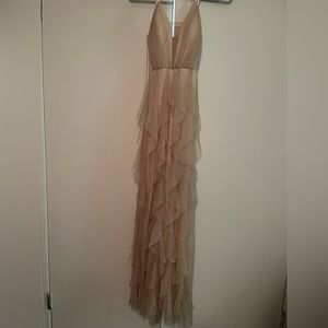 Social Couture gown with sheer ruffles size 3/4